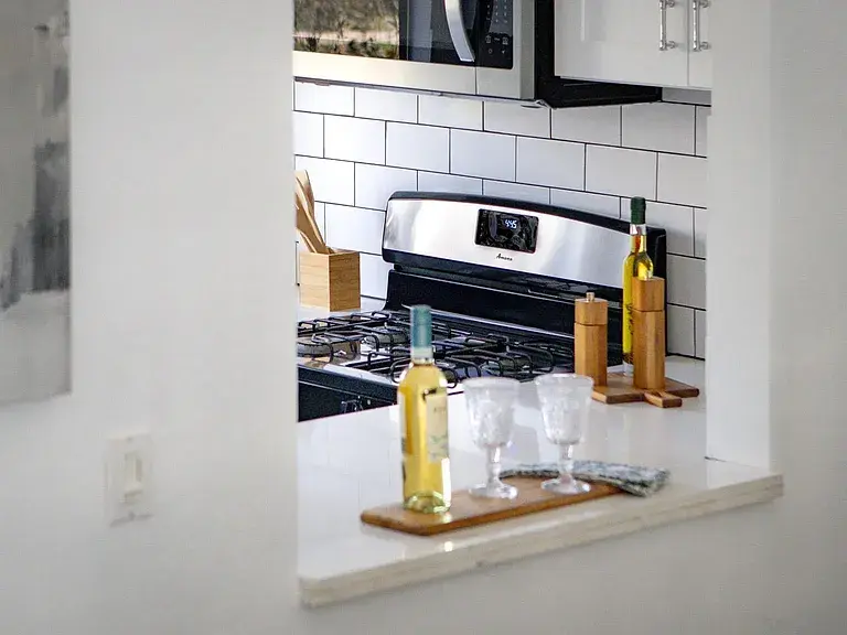 Modern Kitchen appliance and countertop staging