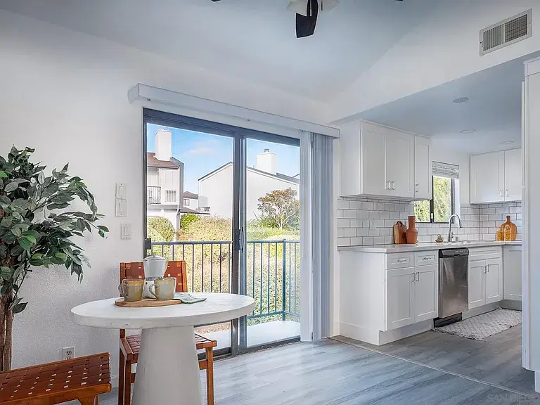 Bright open-concept staged home interior