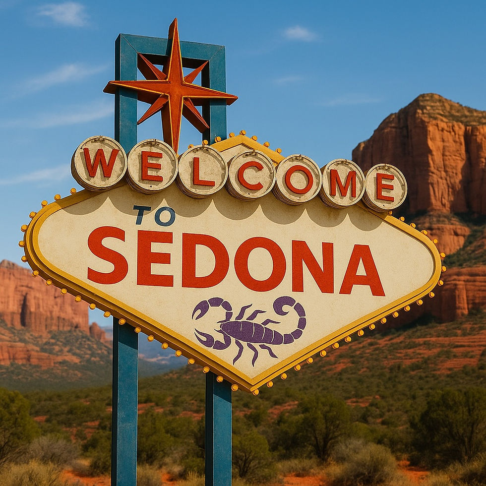 Wide angle view of the Sedona Performing Arts Center exterior