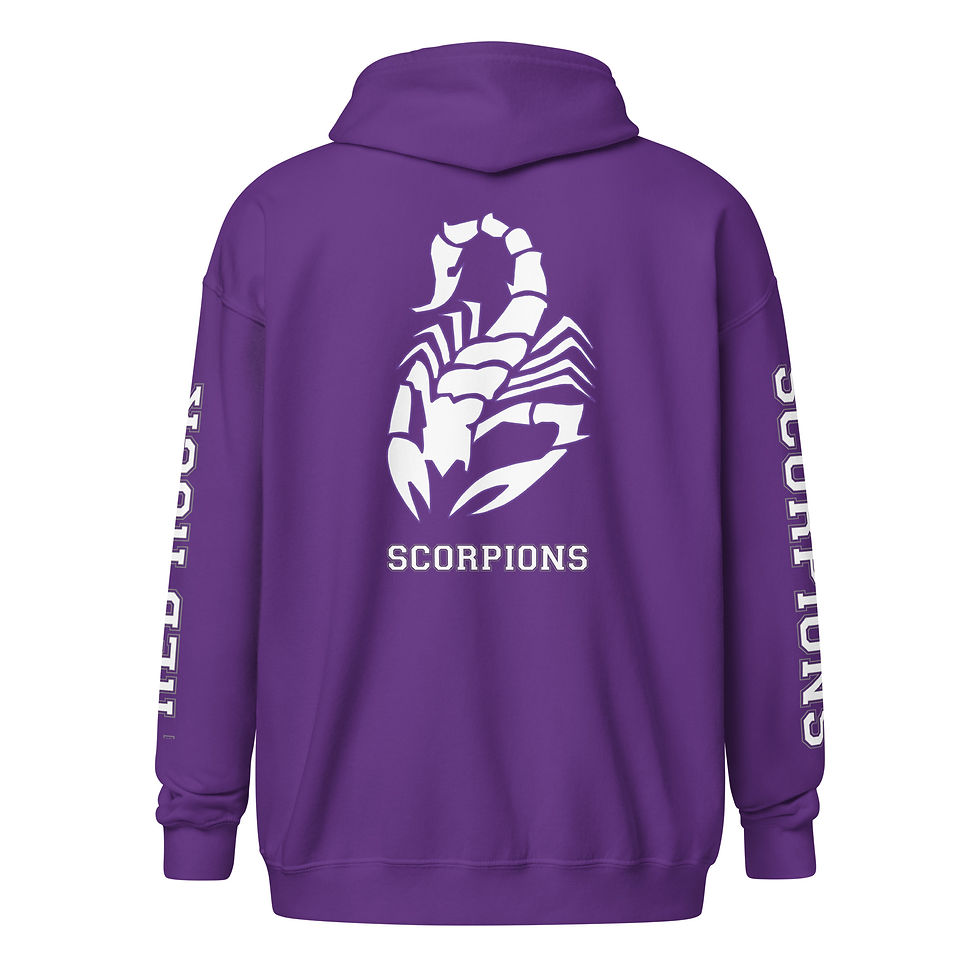 Thumbnail: Scorpions Spirit Purple Heavy Blend Zip Up Hoodie
