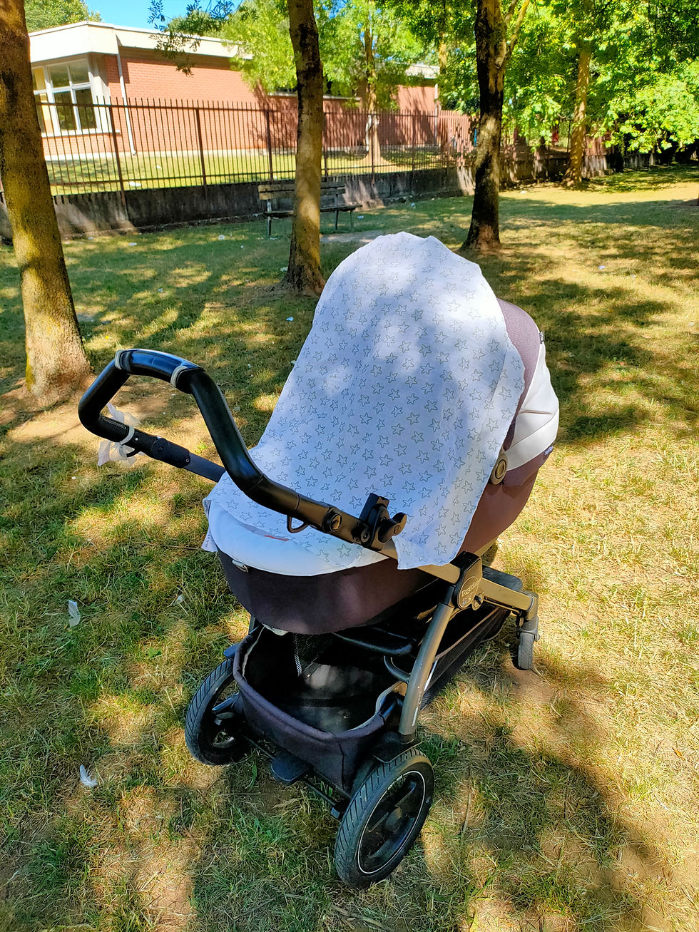 MAI utilizzare telini/mussole/copertine per coprire il passeggino dal sole!