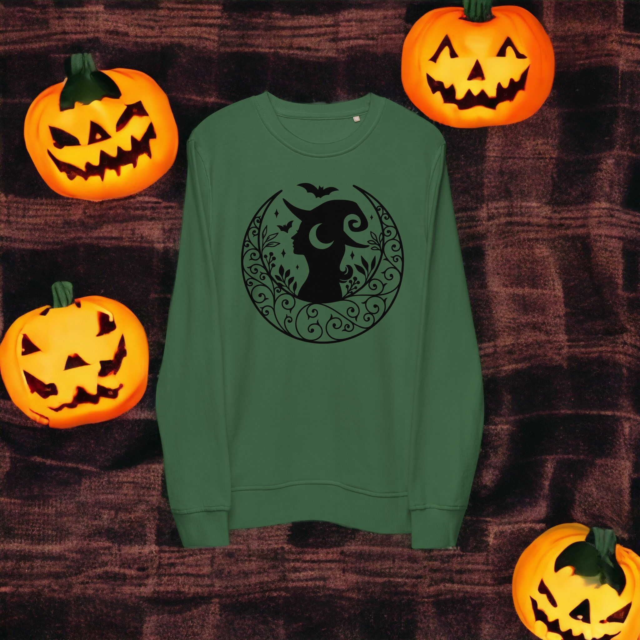 Witchy Unisex Organic Sweatshirt (Black Graphic)