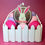 Thumbnail: 3 Layer Happy Easter Bunny Basket Tag/Ornament (Pastel Pink/Ivory/Walnut)