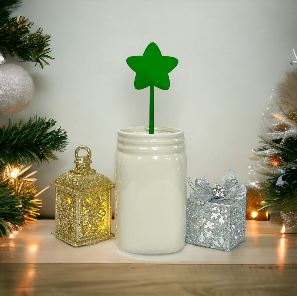 Christmas Star Acrylic Plant Stake (Transparent Green)