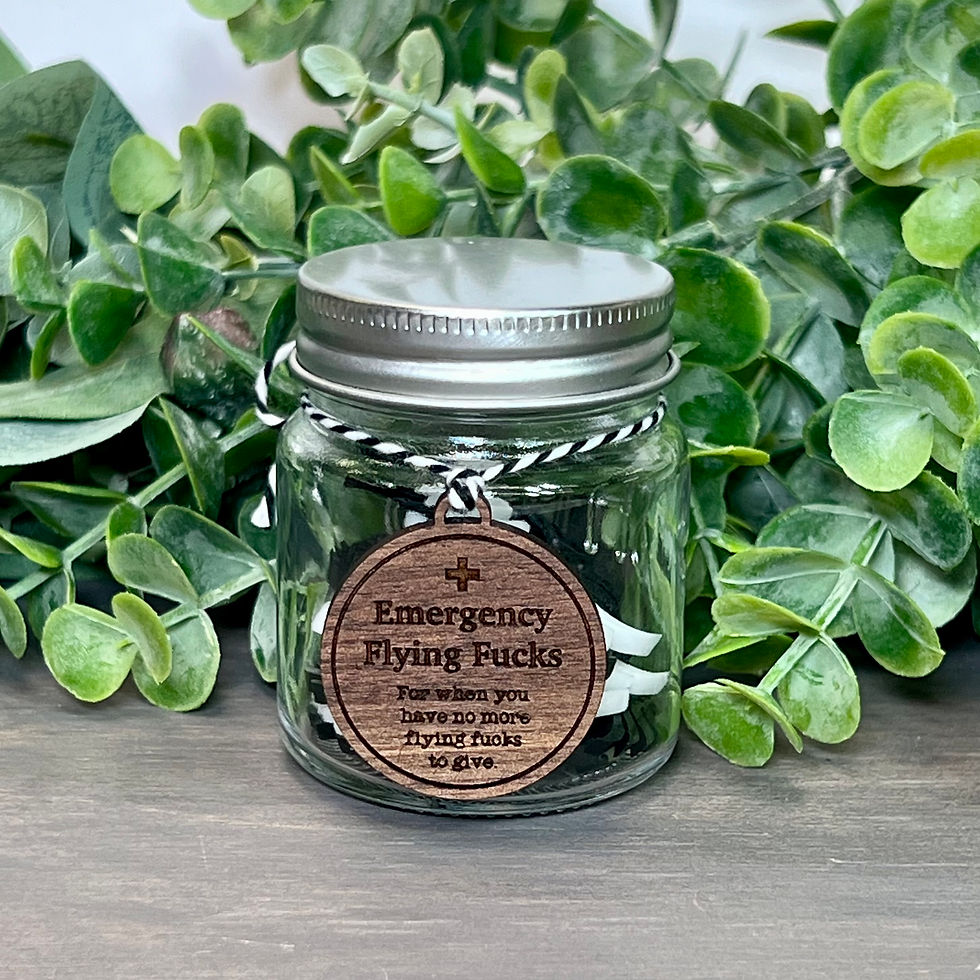 Mini Jar Of Emergency Flying Fucks (Black/White)