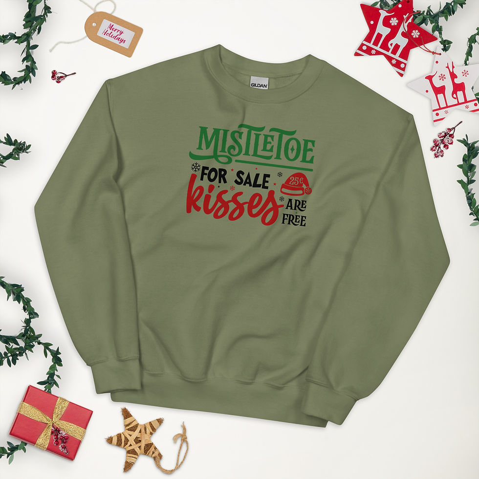 Thumbnail: Mistletoe For Sale Kisses Are Free Unisex Sweatshirt