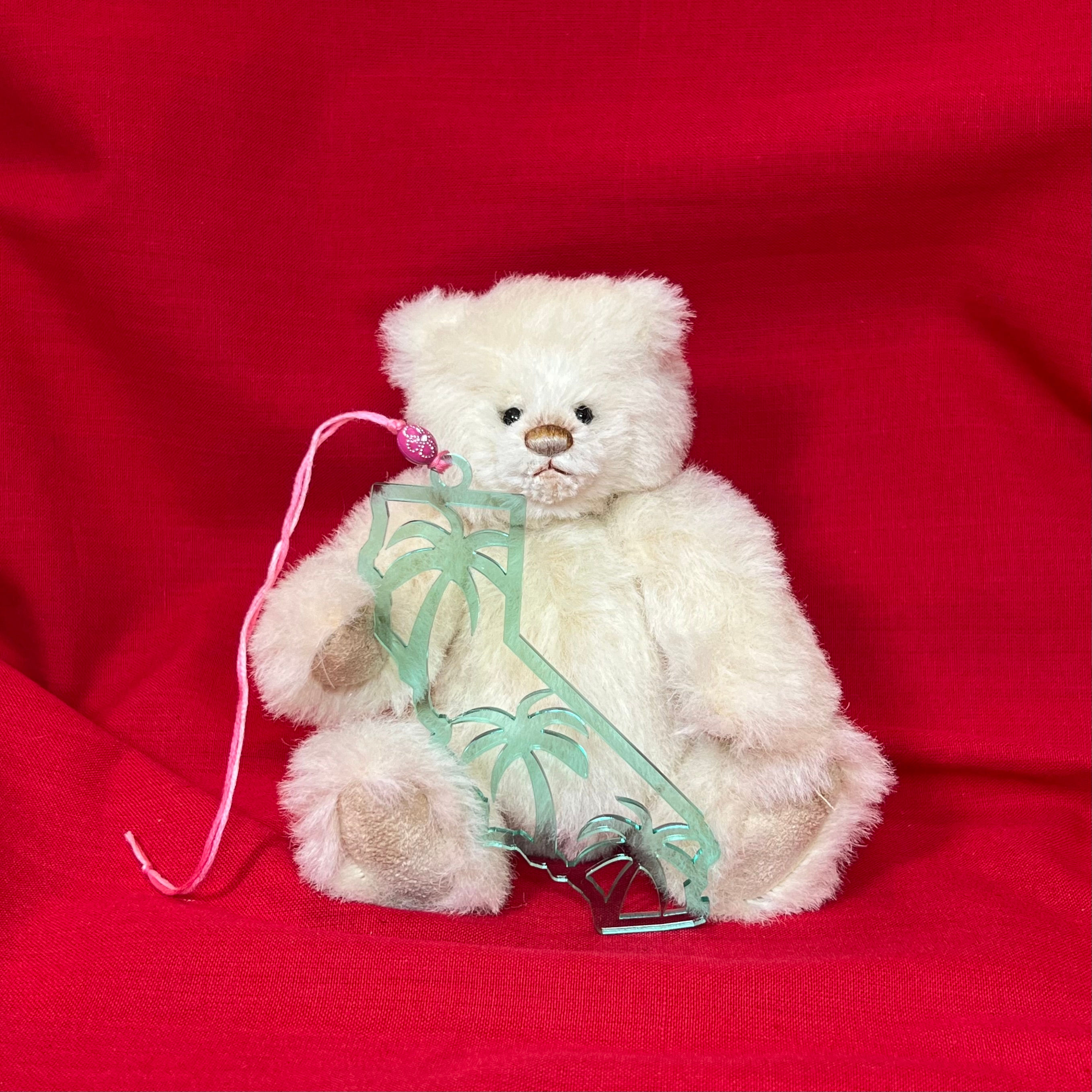 California Palm Trees Acrylic Ornament/Car Charm (Transparent Green Glass)