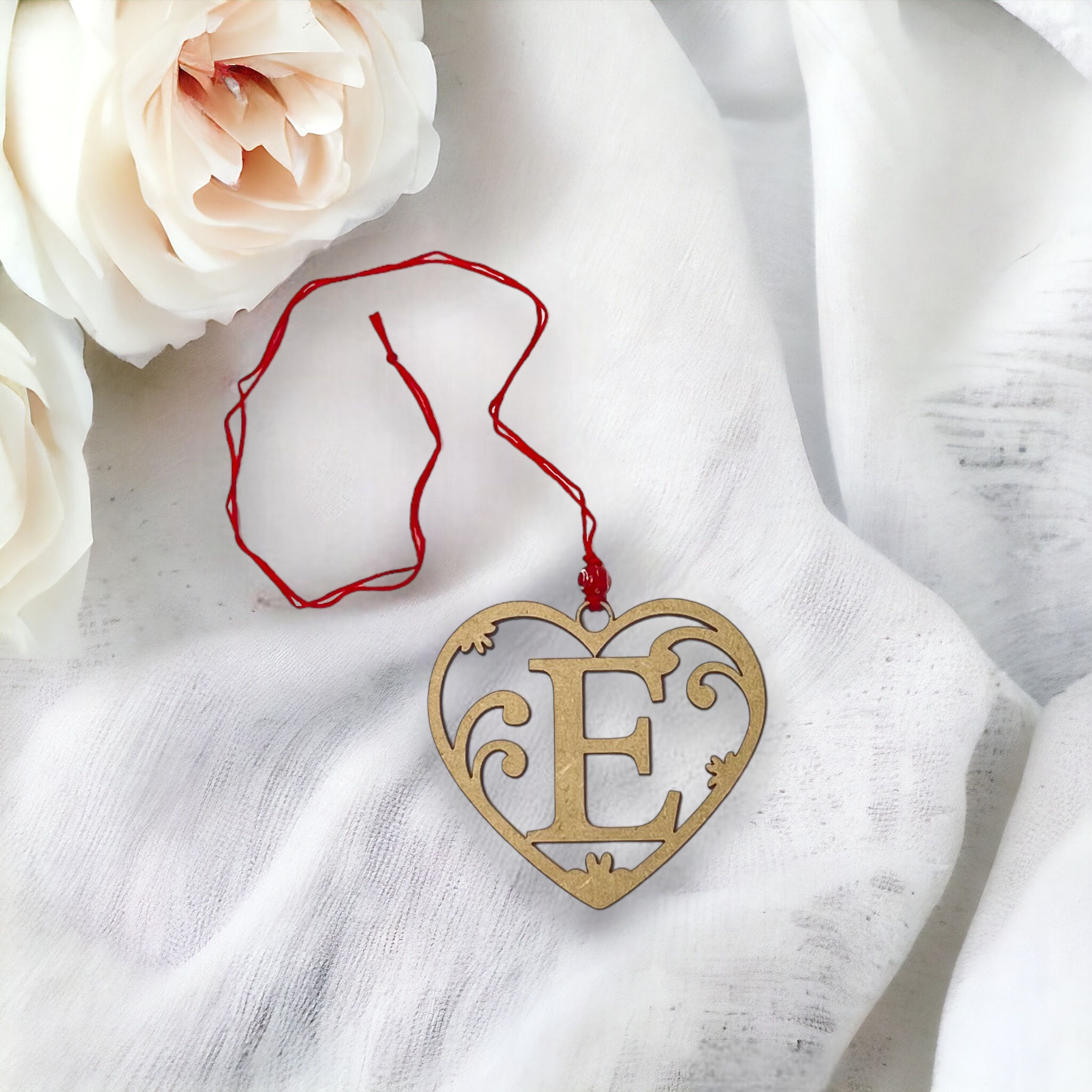 Personalized Monogram Heart Ornament (Unfinished)