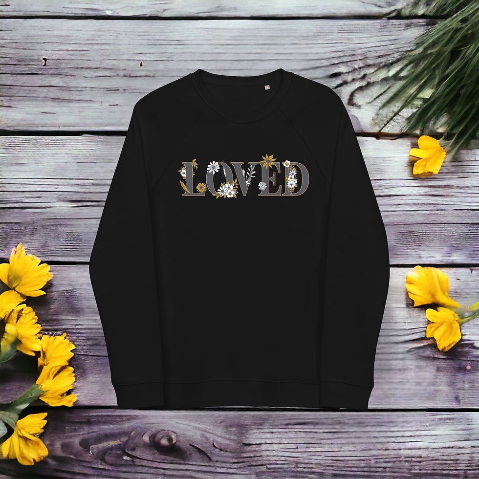 Thumbnail: You Are Loved Unisex Organic Raglan Sweatshirt