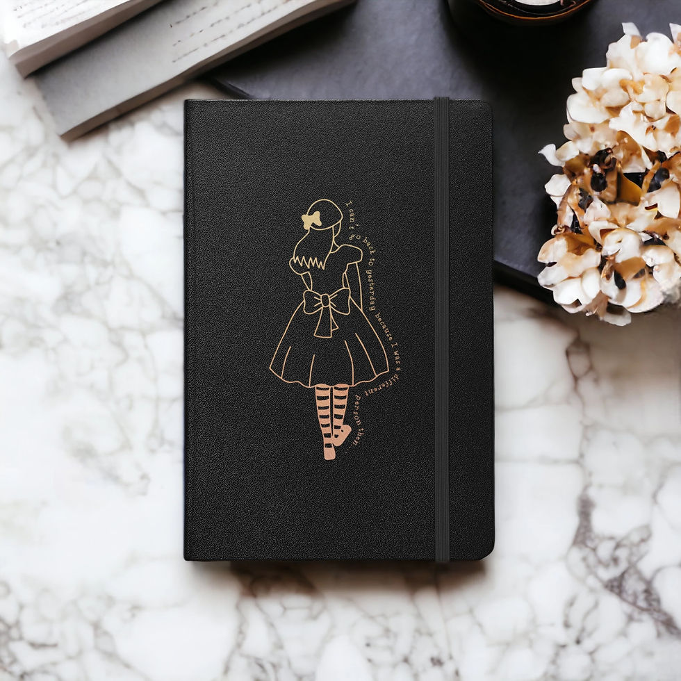 Thumbnail: Alice In Wonderland Themed Hardcover Bound Notebook