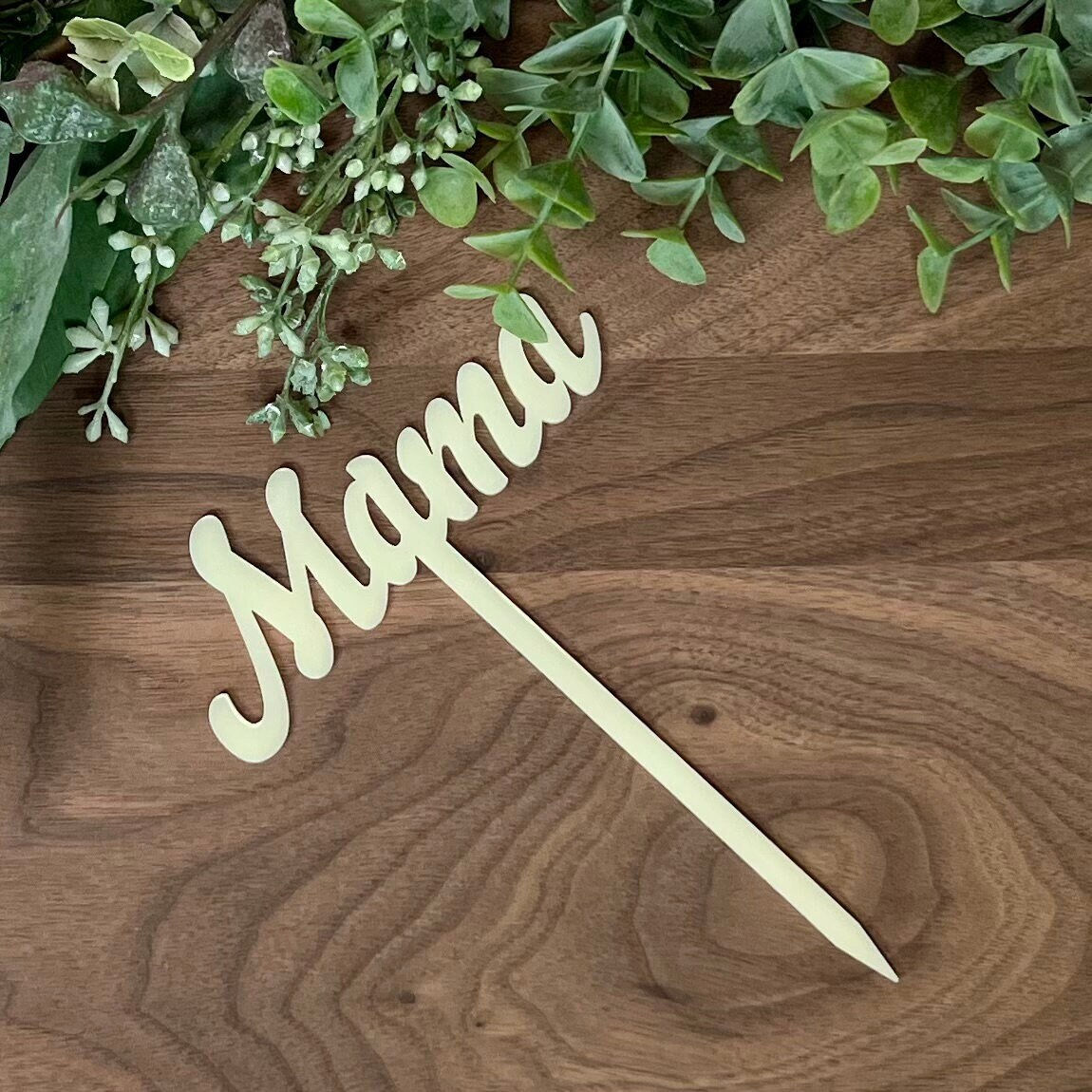 Mama Acrylic Plant Stake (Ivory)