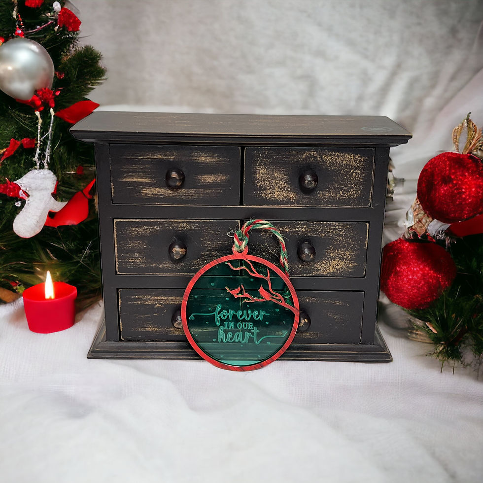 Forever In Our Heart Christmas Ornament (Redwood/Green Glass)