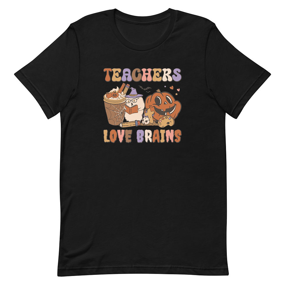 Thumbnail: Teachers Love Brains Black Unisex T-Shirt