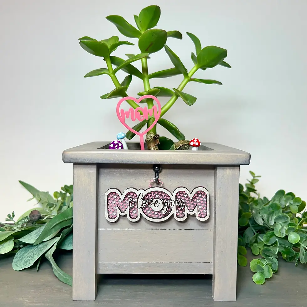 Handmade Indoor Aged Oak Stained Planter Box With Hanging Sign Of Your Choice