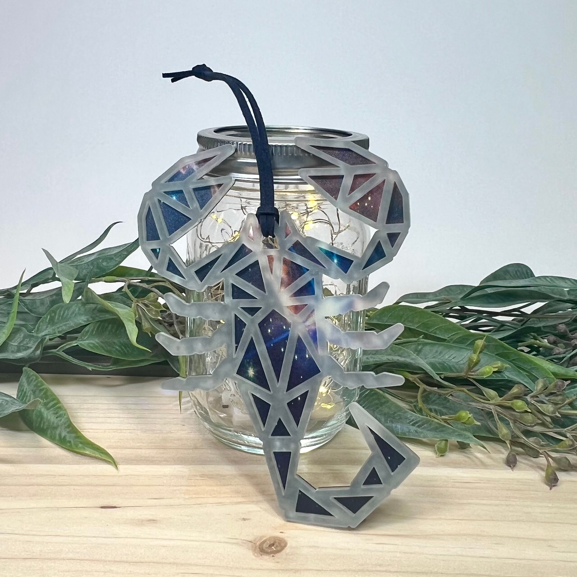 Glow In The Dark Geometric Scorpion Sun Catcher (Glow/Cosmic Cliffs)