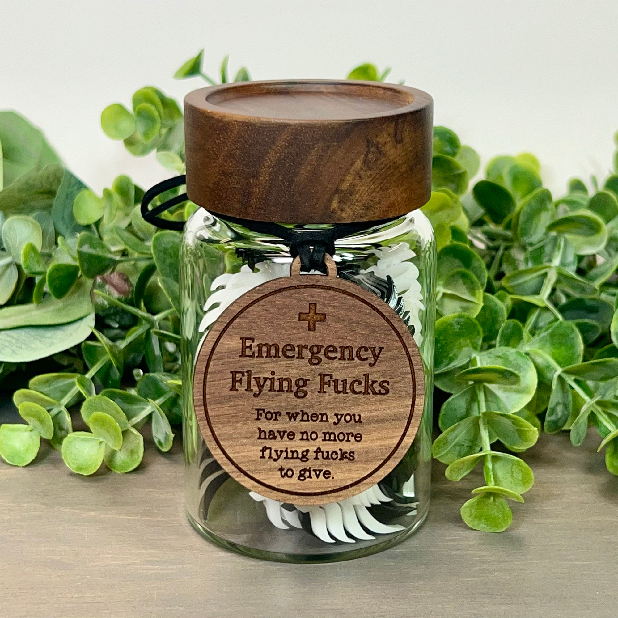 Jar Of Emergency Flying Fucks (Black/White)