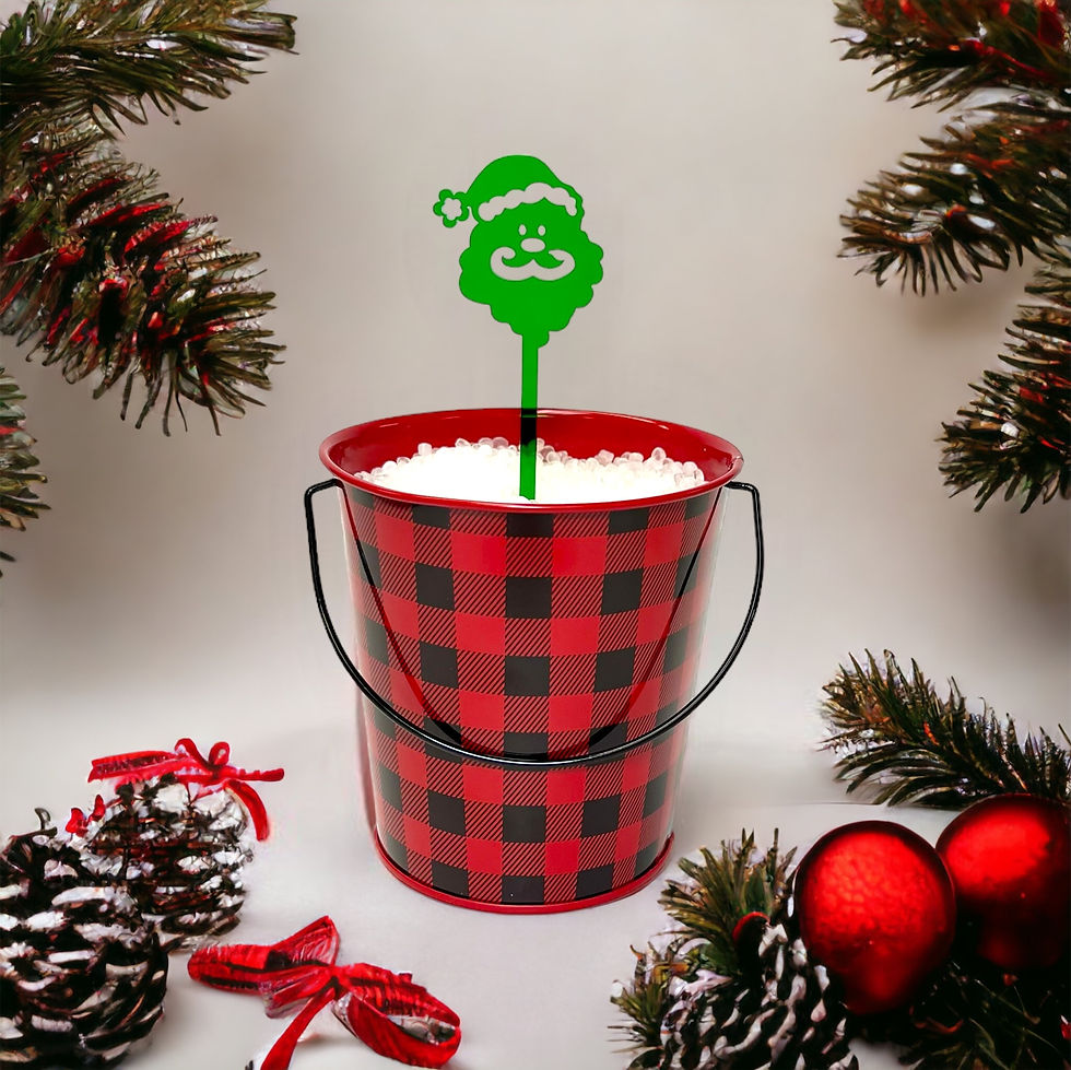 Santa Claus Acrylic Plant Stake (Transparent Green)