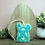Thumbnail: Monogram Two Layer Easter Bunny Egg Basket Tag (Pastel Sky Blue/Ivory)