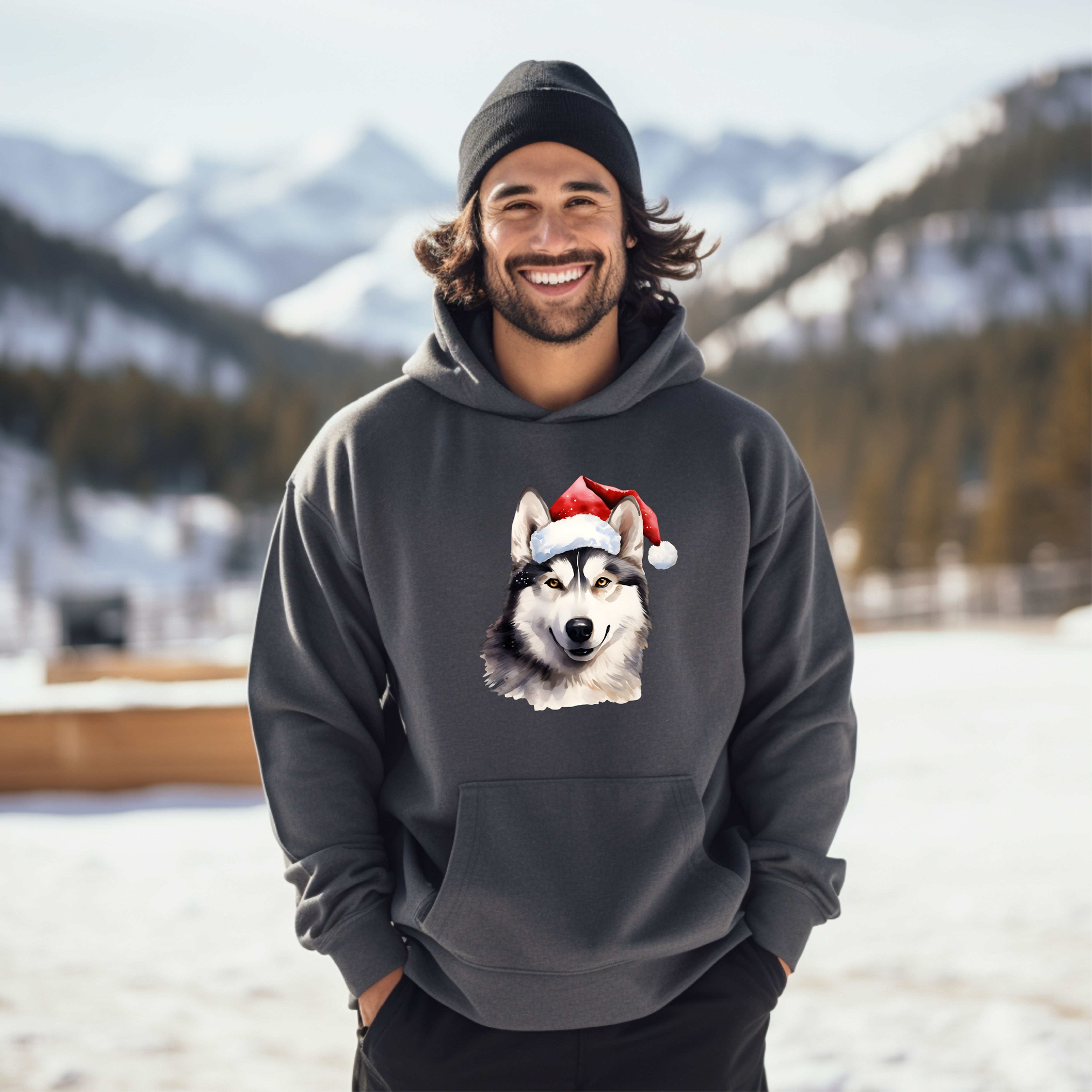Merry Dogmas Unisex Hoodie (Husky)