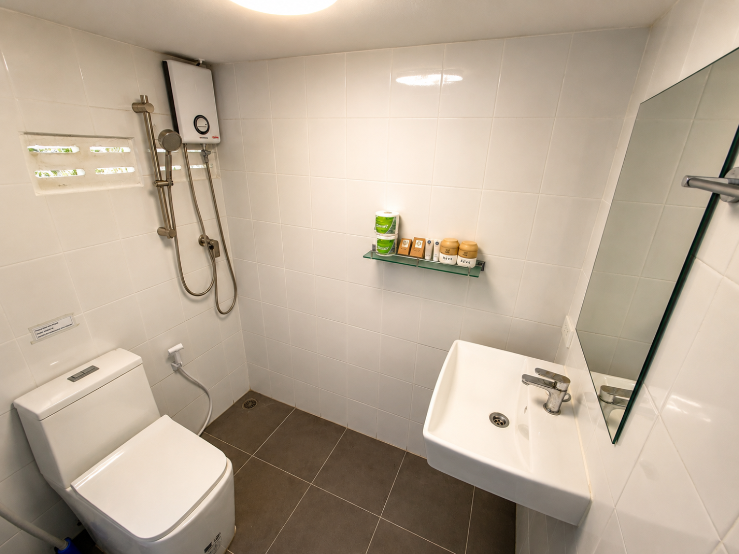 Private bathroom inside a Garden Bungalow at Vanara Eco Resort