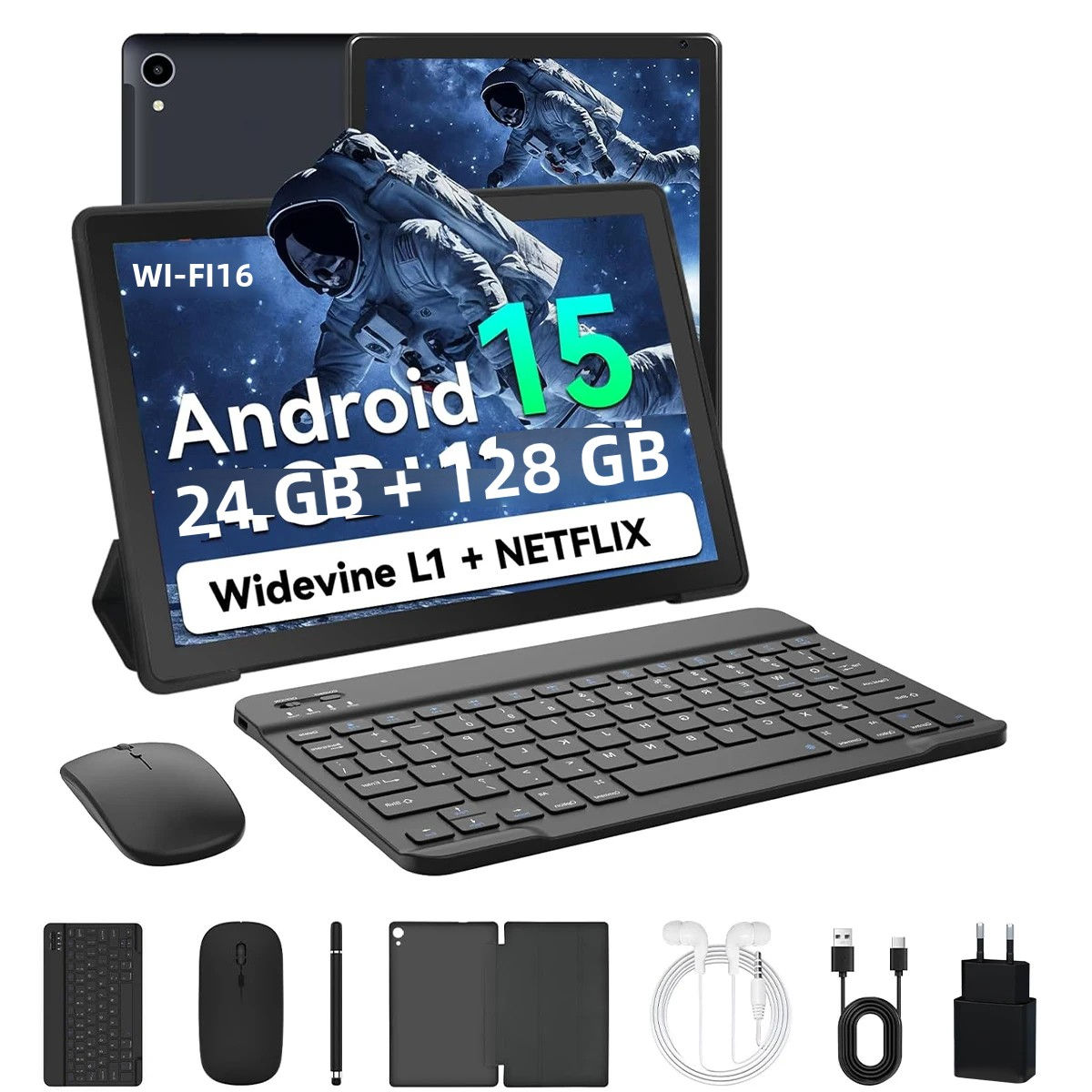 URAO 10 Inch Tablet Android 15 8-Core Tablets 24GB+128GB 1TB Expansion WiFi 6 5M
