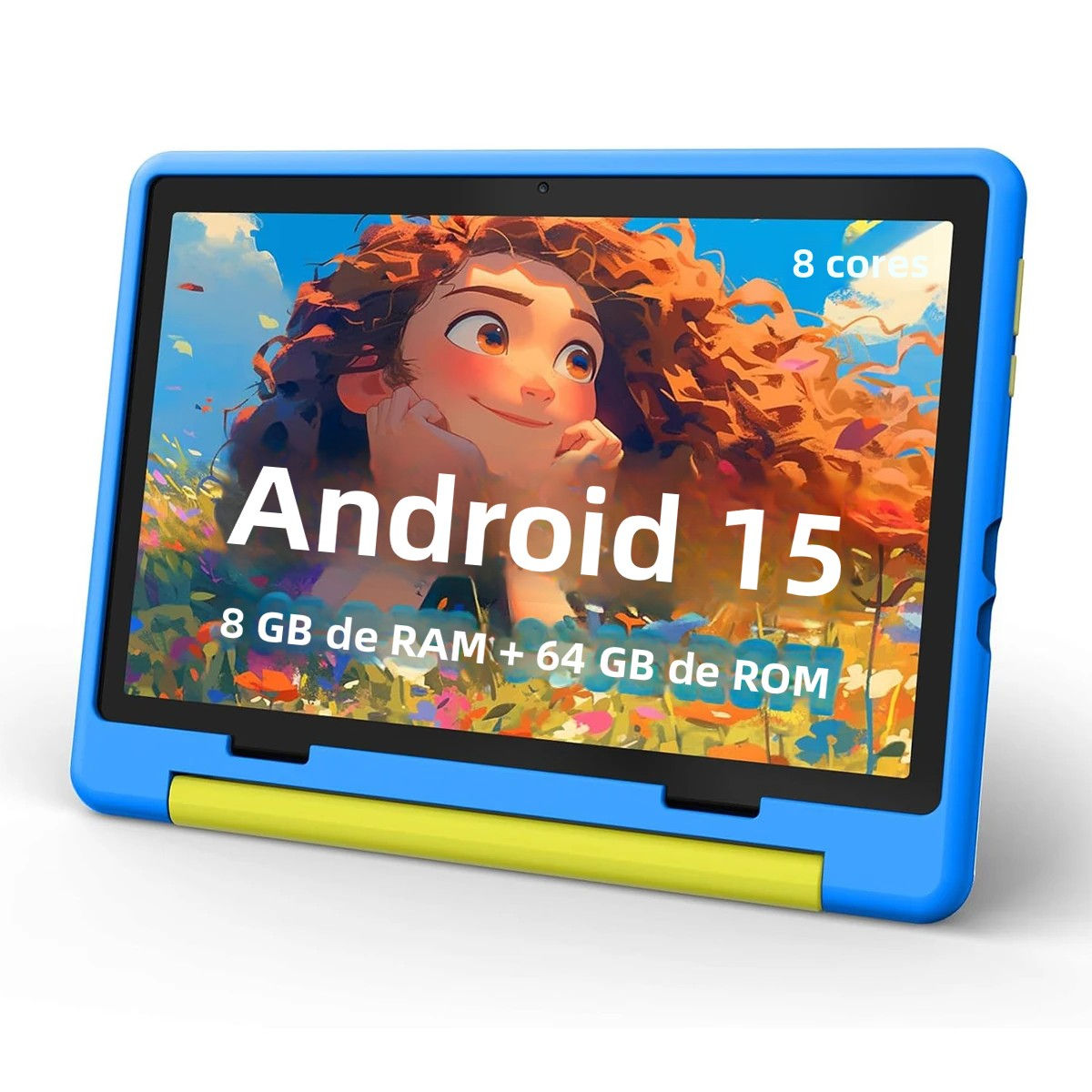 Kid Tablet Android 15 Tablet for Kids 10 inch 8GB+64GB 8-Core with Case 1TB TF E