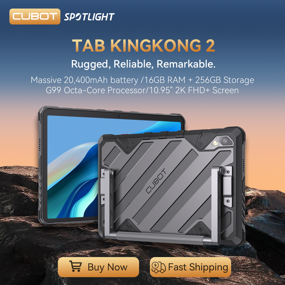 Cubot Tab KingKong 2, Rugged Tablet Android 14, Helio G99, 20400mAh Battery,16GB