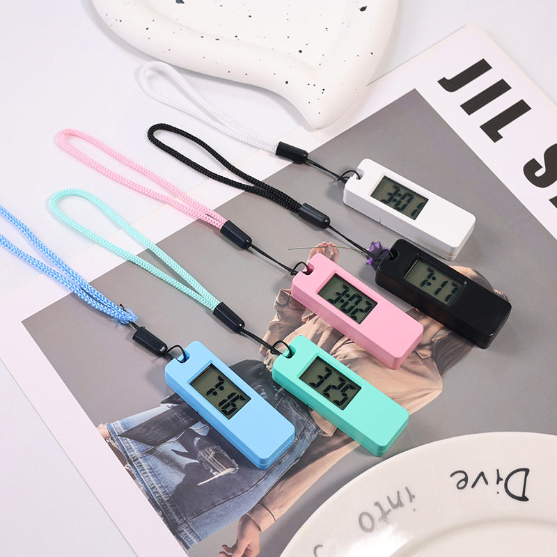 Luminous LED Keychain Pocket Watch for Children Silent LCD Digital Display Porta