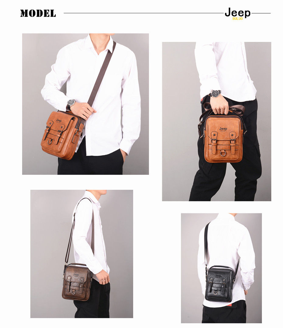 Thumbnail: JEEP BULUO Multi-function Business Handbags Men New Man's Shoulder Bag Large Cap