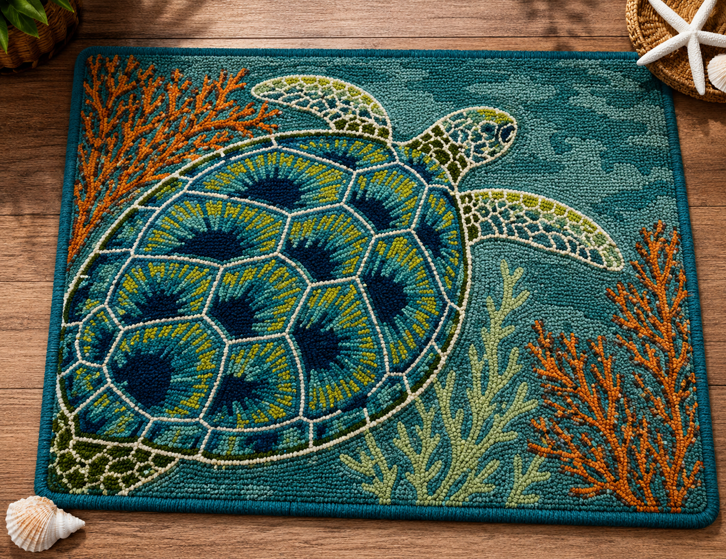 Reef Wanderer Sea Turtle Rug
