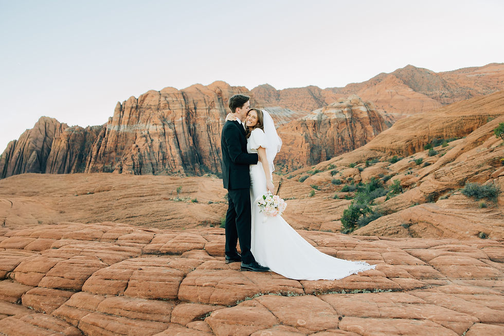 snow canyon bridal photos