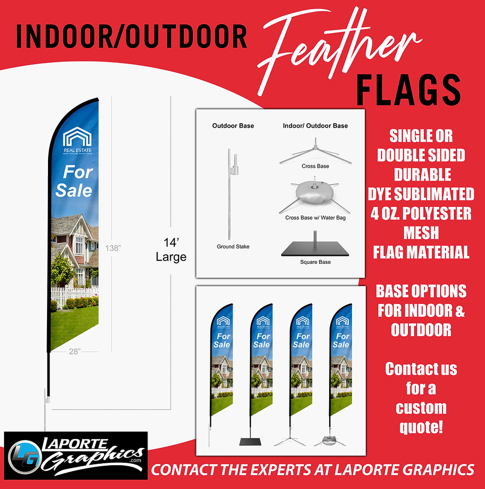 High angle view of a feather flag fluttering in the wind
