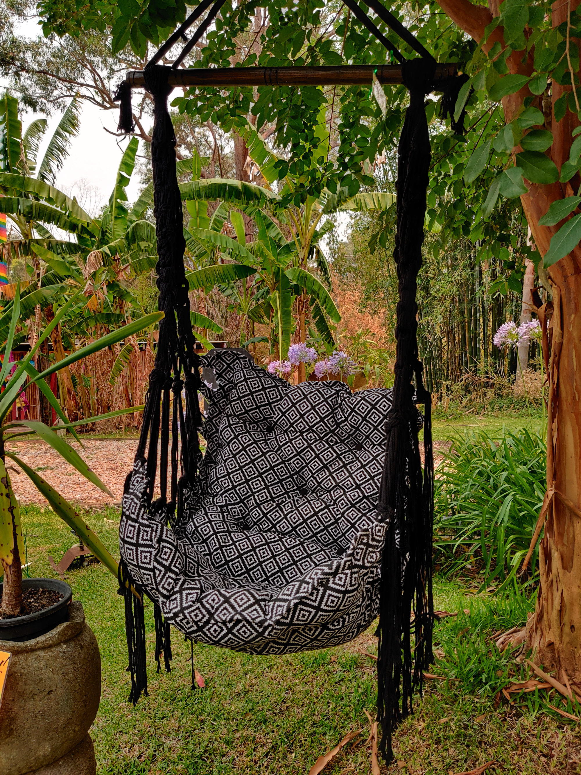Patterned Rope Chair Swing baligarden