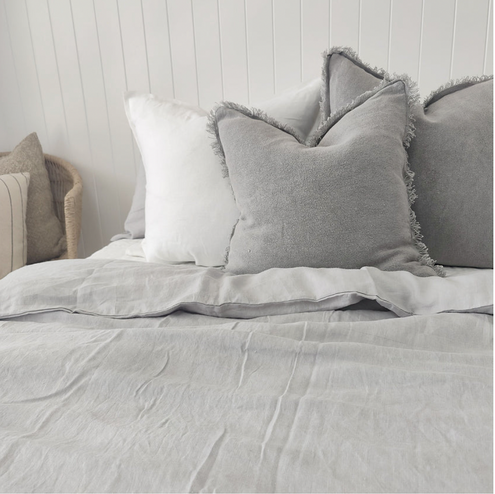 Thumbnail: Santorini Pure French Linen Quilt Cover Set - Queen Size