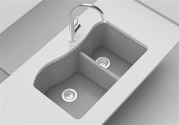 Thumbnail: DuraGranit 1-3/4 B Double Bowl - Black Sand