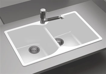 Thumbnail: DuraGranit Double Equal Bowl E - Black Sand