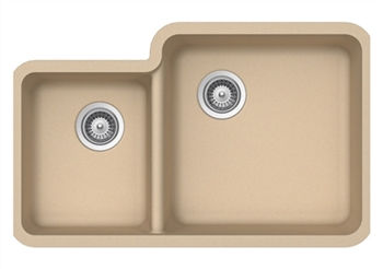 Thumbnail: DuraGranit 1-3/4 CR Double Bowl - Black Sand
