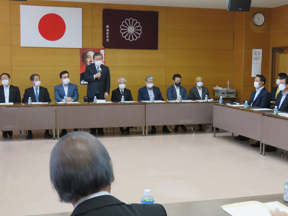 やすおか宏武 執行部役員・選挙対策常任委員合同会議、マスコミ写真撮影
