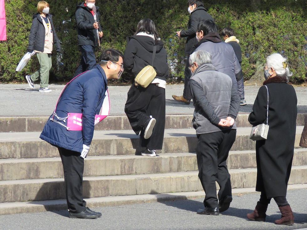 やすおか宏武 元旦 照国神社辻立ち