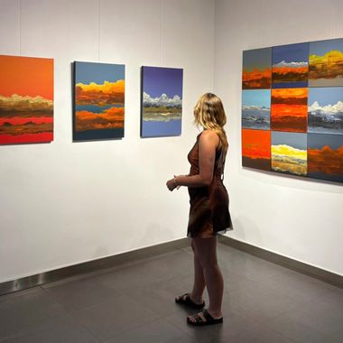 Painting exhibition “Opus” by Paulo Ponte, at Atmosfera m, Porto. Acrylic paint on canvas. Contemporary art.