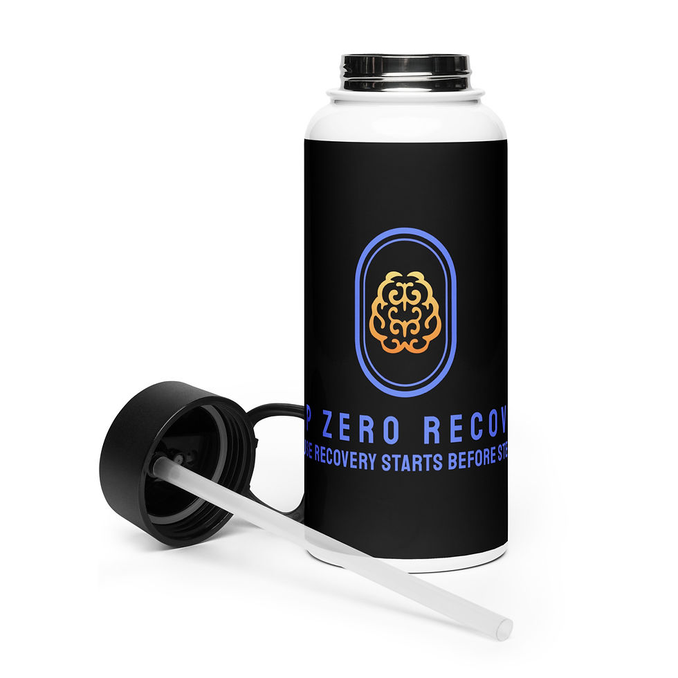 Thumbnail: Stainless steel water bottle with a straw lid