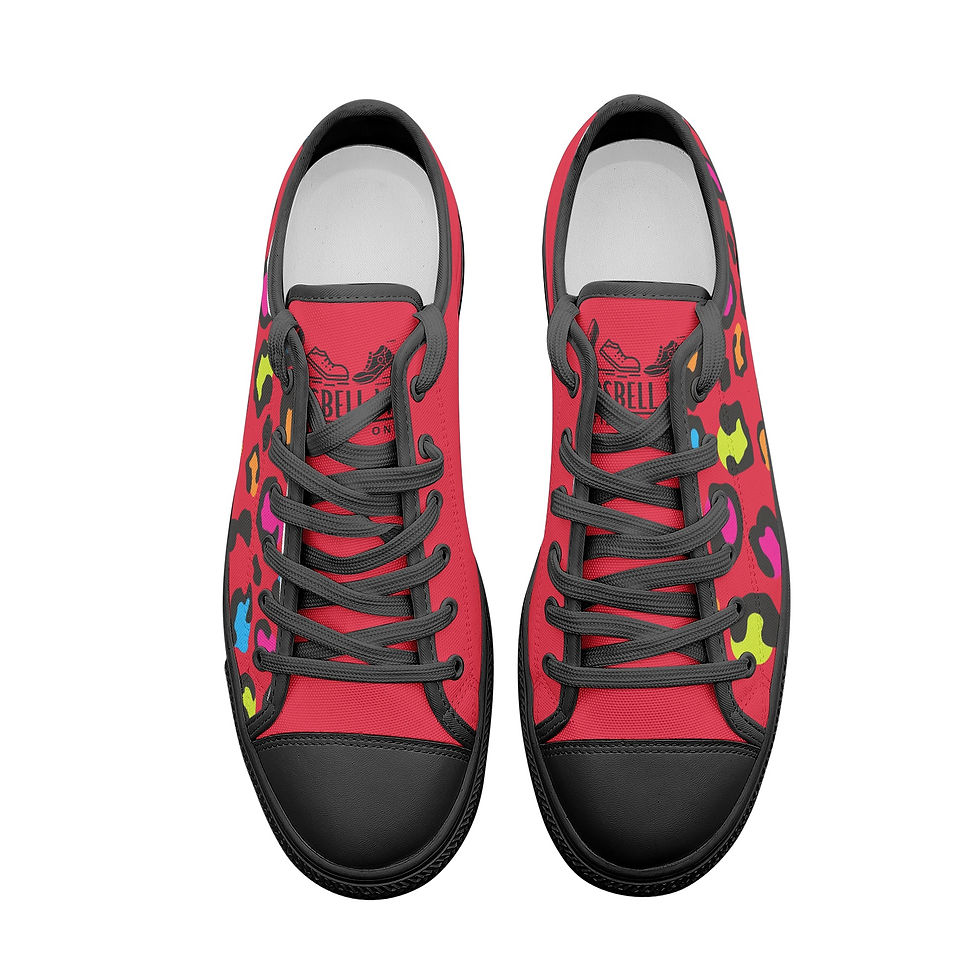 Miniatura: Zapato de tela color rojo para dama animalprint pasosbell moda