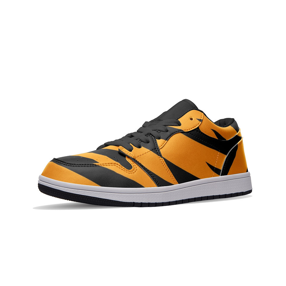 Miniatura: Zapatos estampados naranja y negro