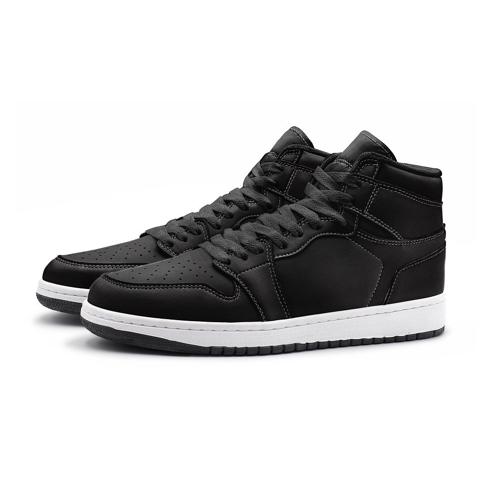 Miniatura: Zapato negro alto tipo bota para caballero moda deportiva casual