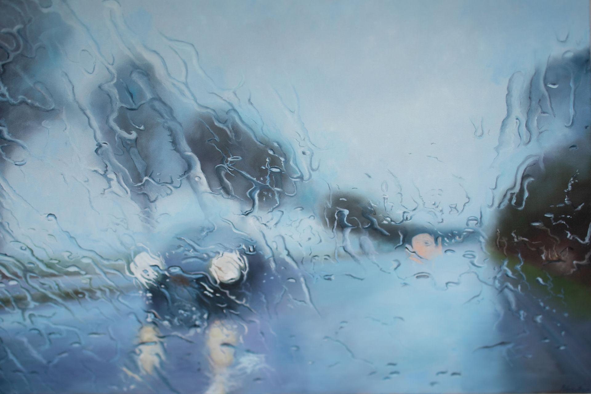 Pale Blue Rain, 2022  |  100 x150 cm |  oil on canvas 
