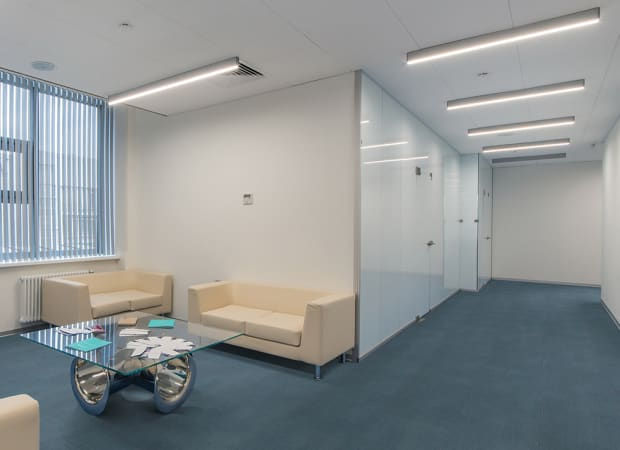 Metroflor Deja New Belgium Weave, Blue Suede room scene