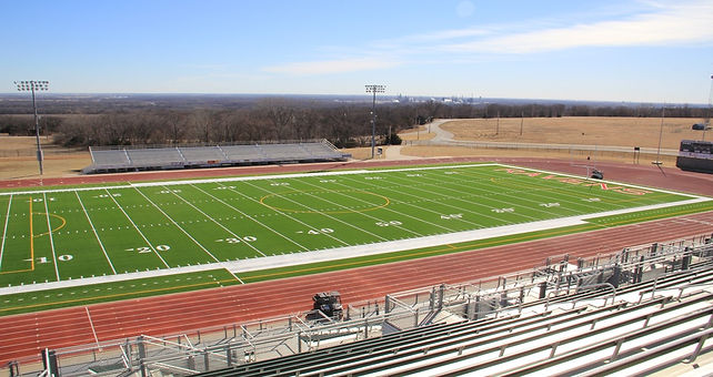 Coffeyville Community College synthetic turf football field built by Midwest Synthetic Turf Professionals.