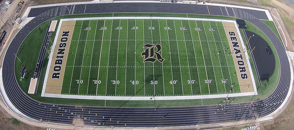 Joe T Robinson High School synthetic turf football field built by Midwest Synthetic Turf Professionals.