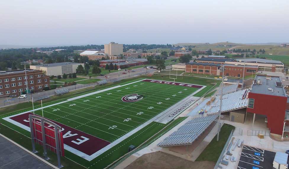 Chadron State synthetic turf football field built by Midwest Synthetic Turf Professionals.