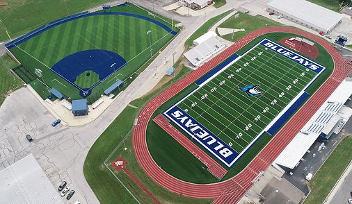 Raytown High School synthetic turf football field built by Midwest Synthetic Turf Professionals.